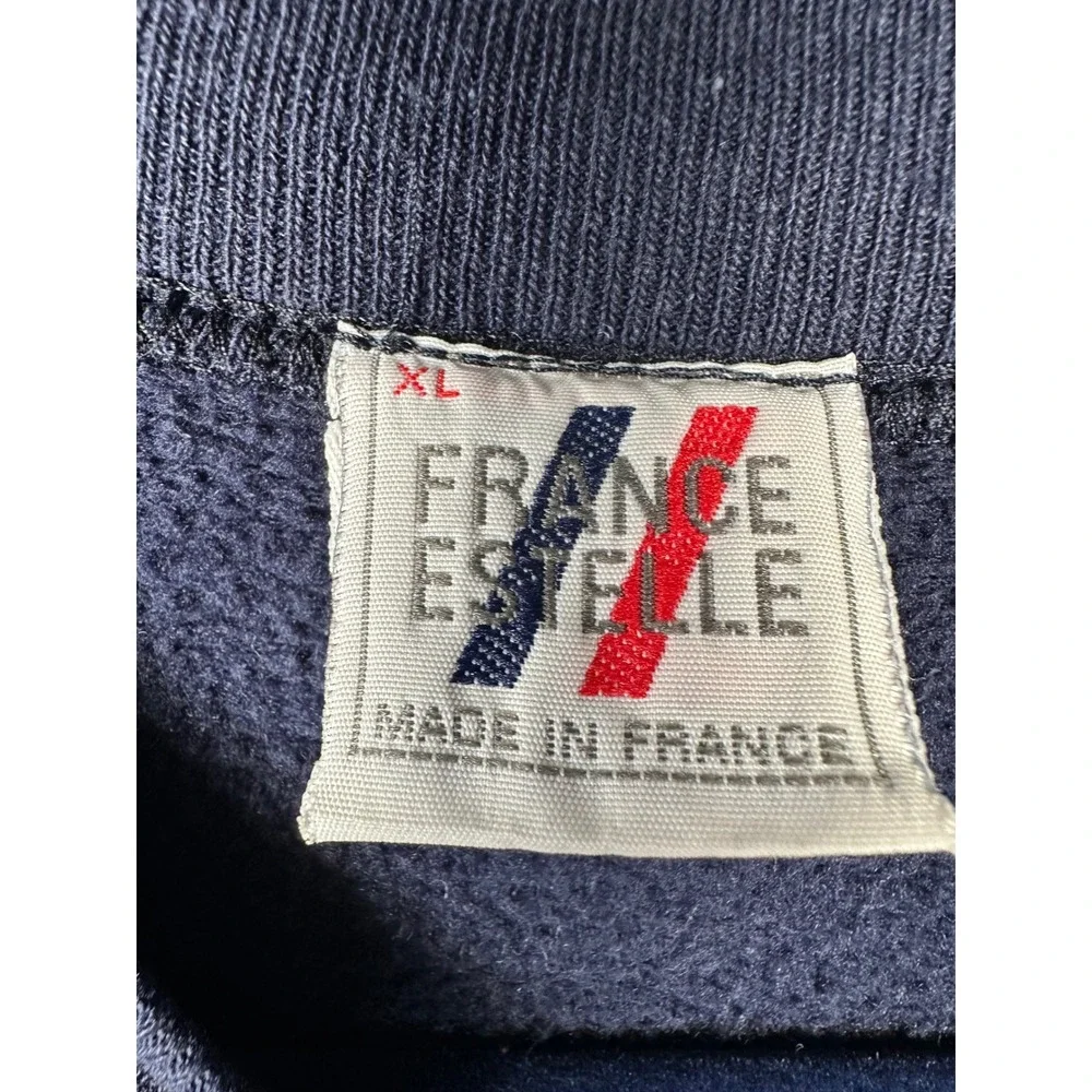 France Estelle Women Paris Eiffel Tower Sweatshirt XL Navy Blue Vintage Graphic